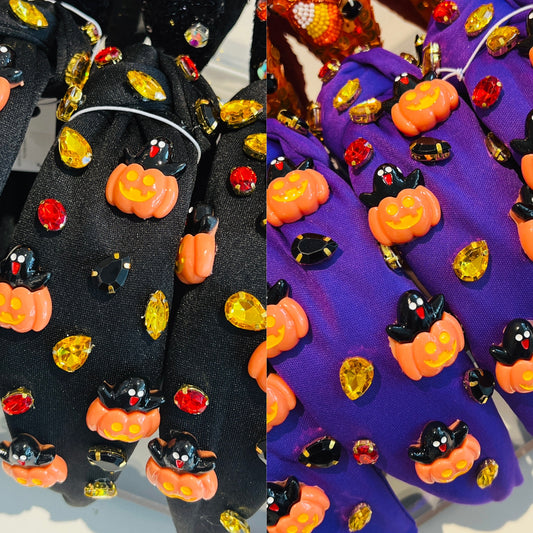 Halloween Headband Pumpkin & Black Ghost