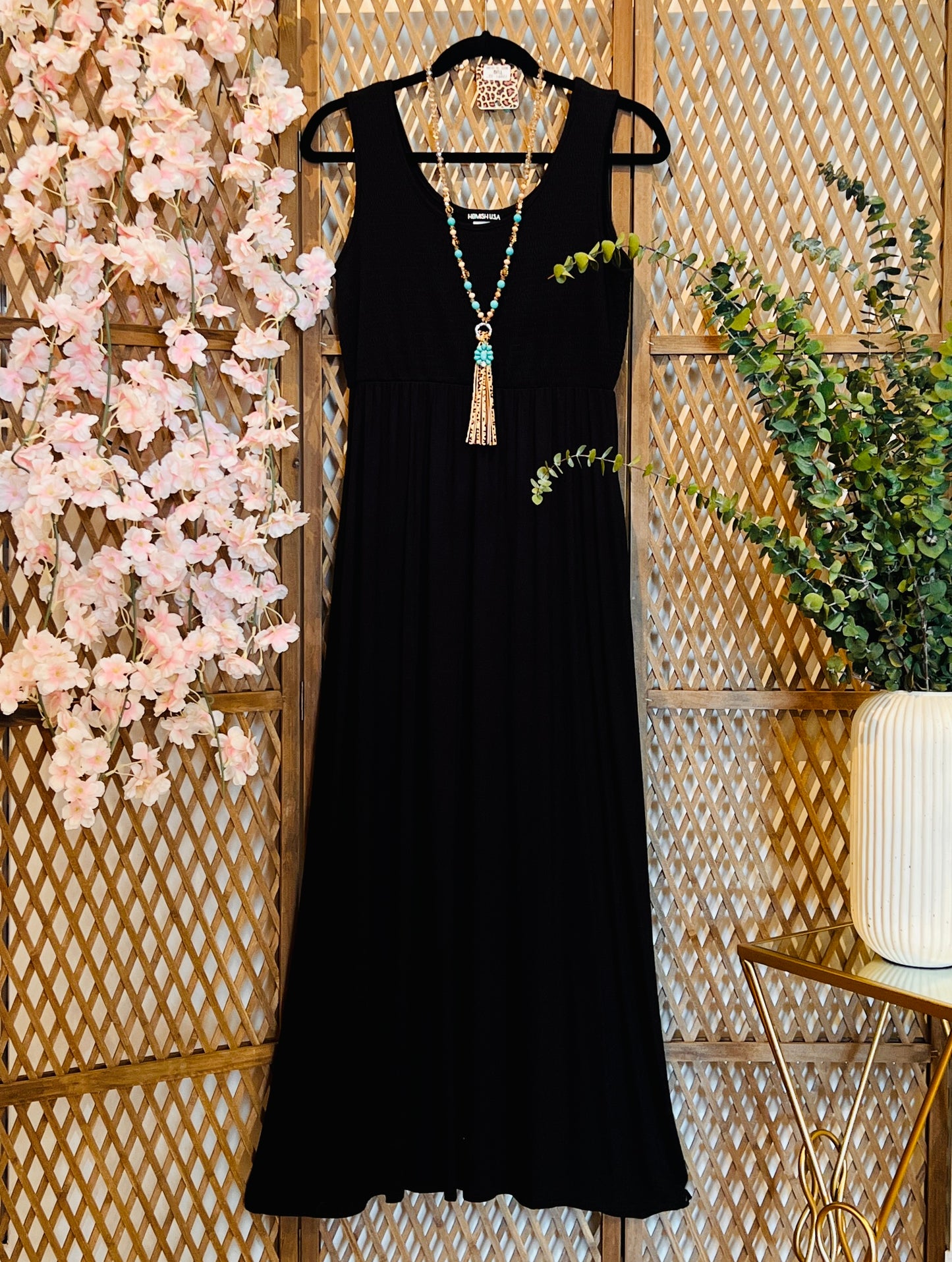 Black Maxi with Smocked Top