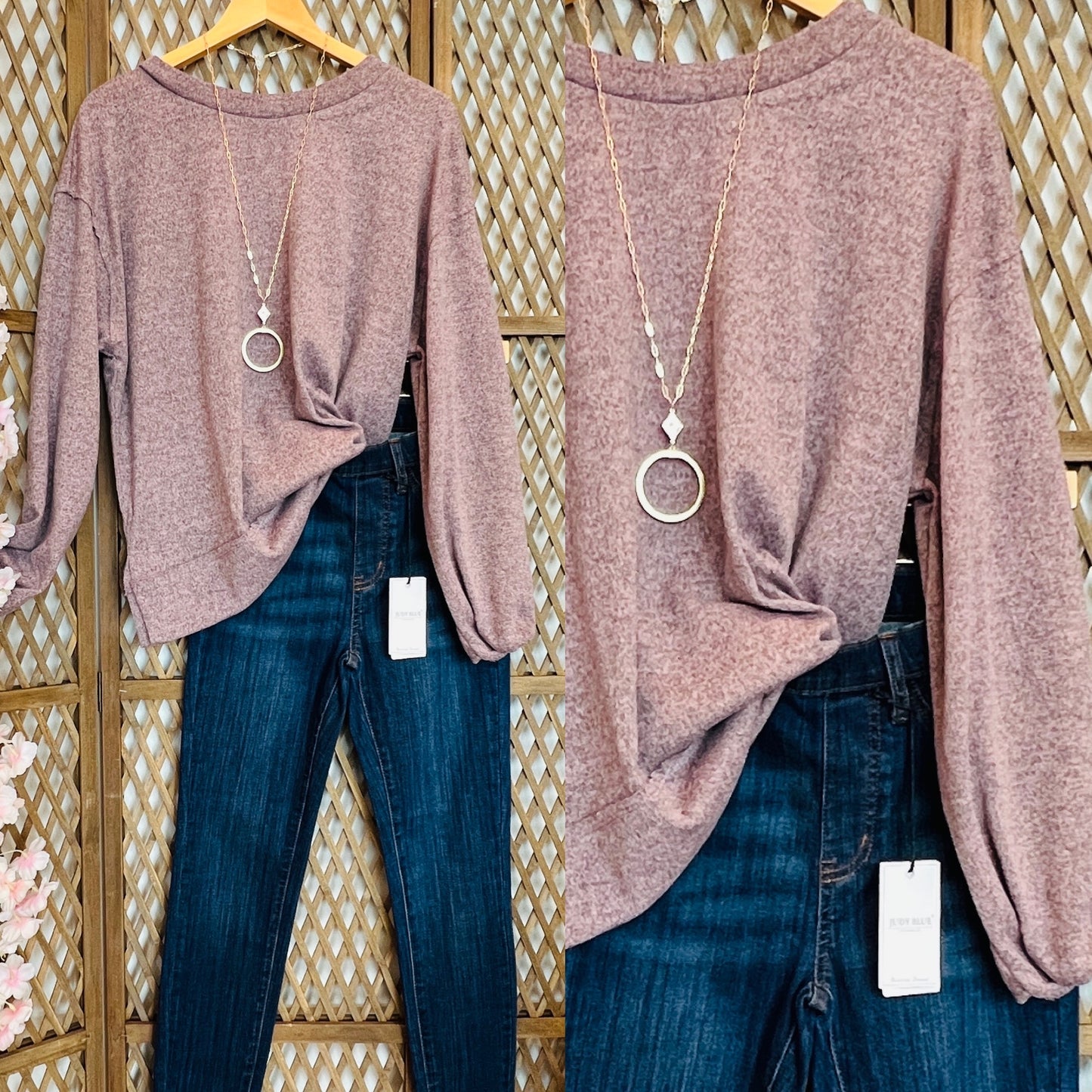 Andree By Unit Cinched Sleeve Sweater: Mauve