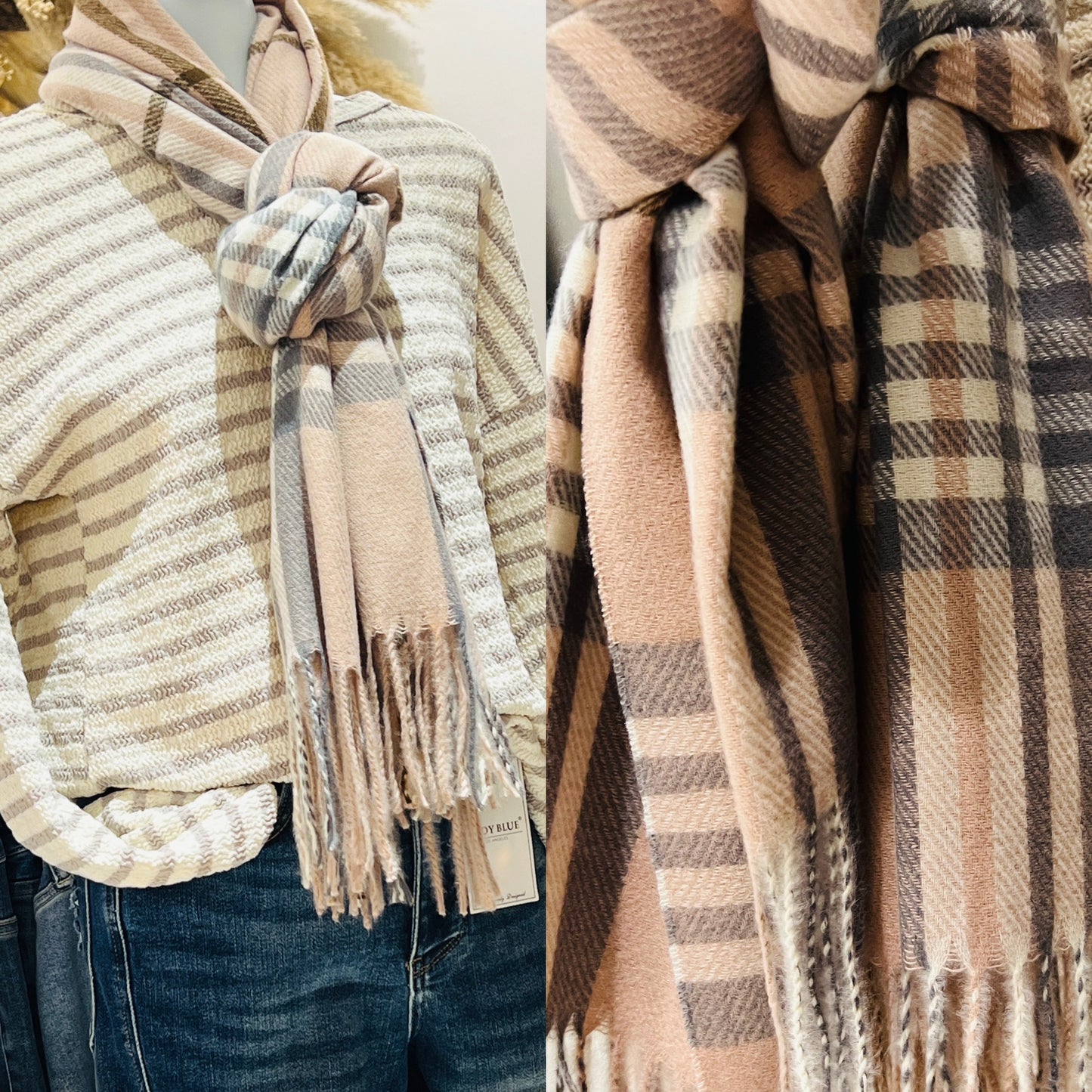 Rose Plaid Scarf