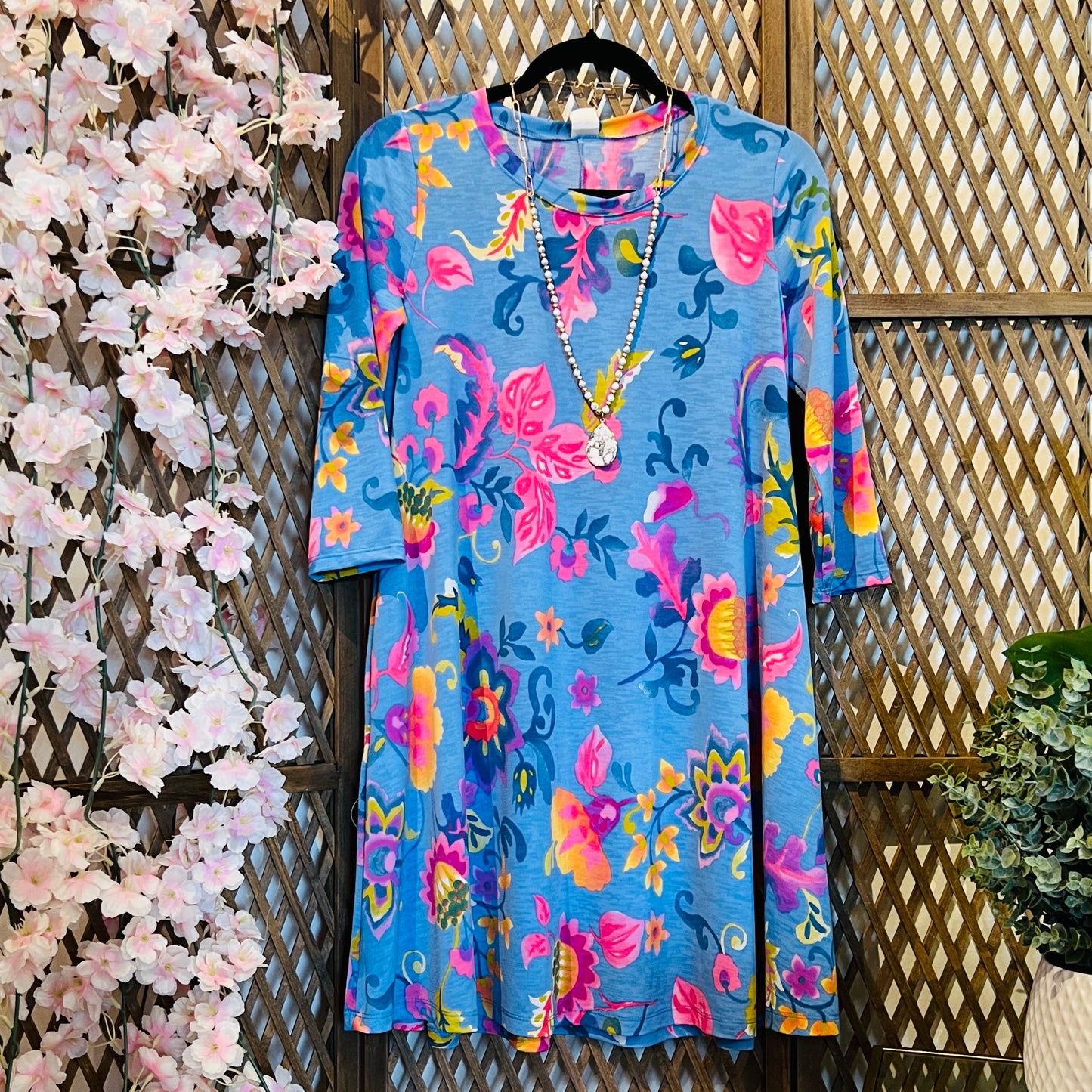 Floral 3/4 Sleeve Dress