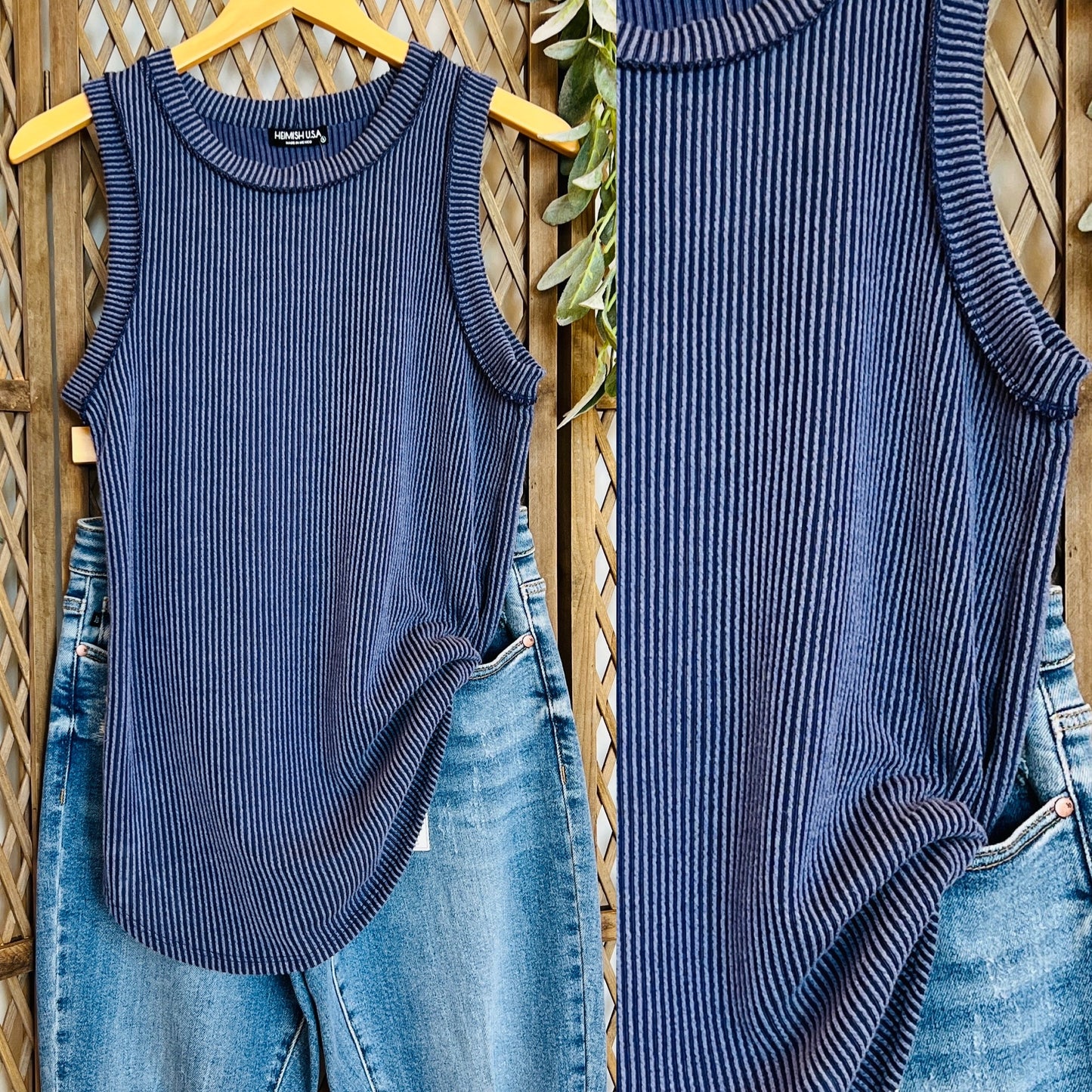 Navy Soft Ribbed Tank