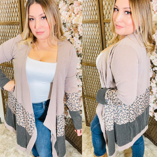 Color Block Open Cardigan COCO