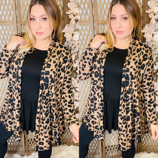 Animal Print Knit Cardigan