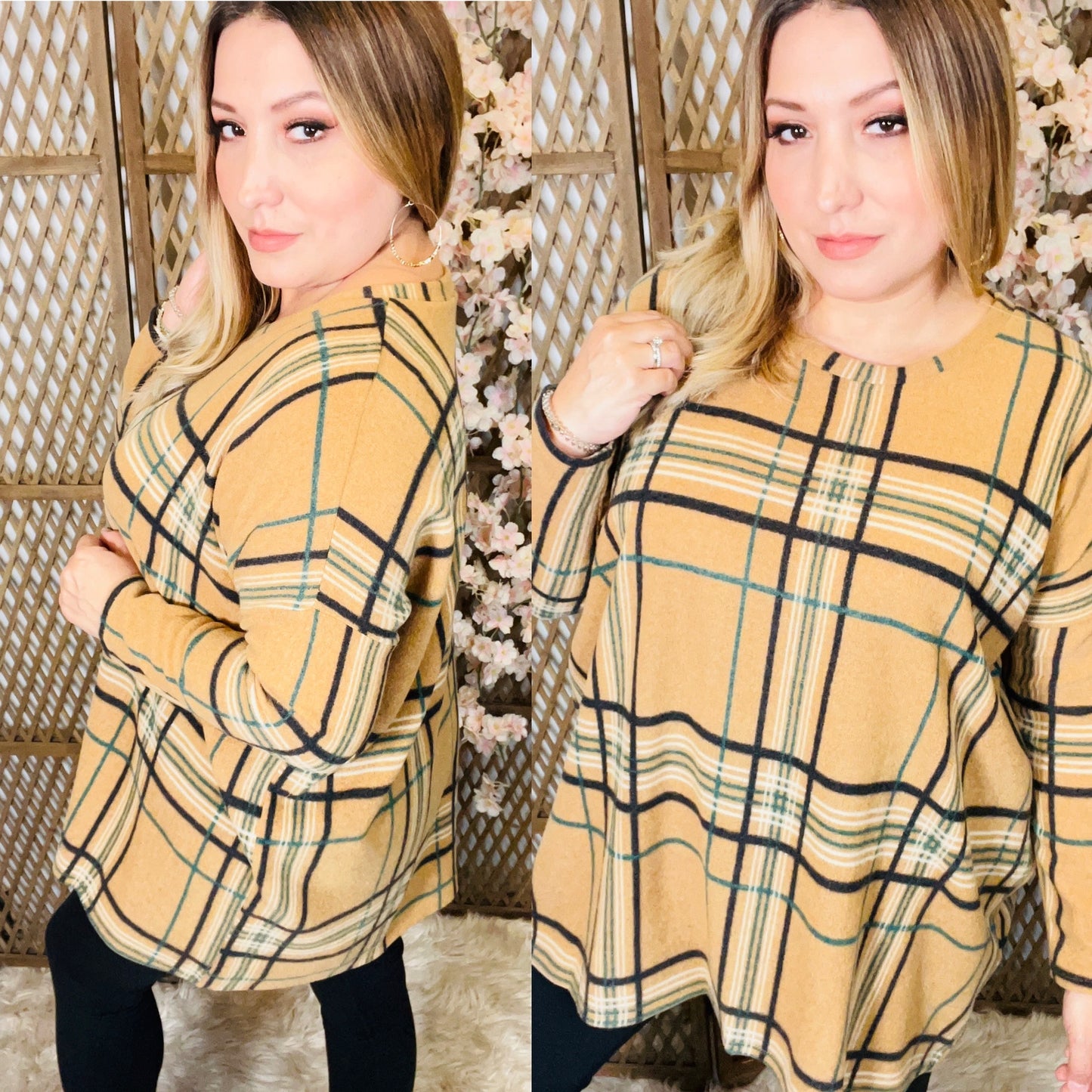 Taupe Plaid Tunic