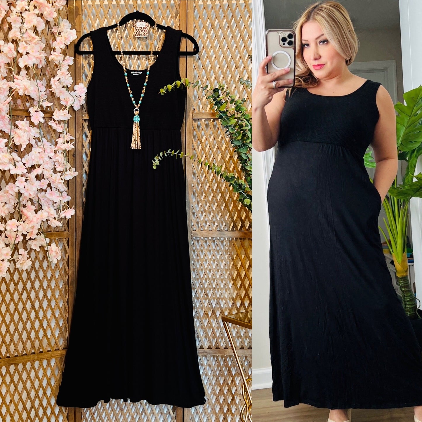 Black Maxi with Smocked Top