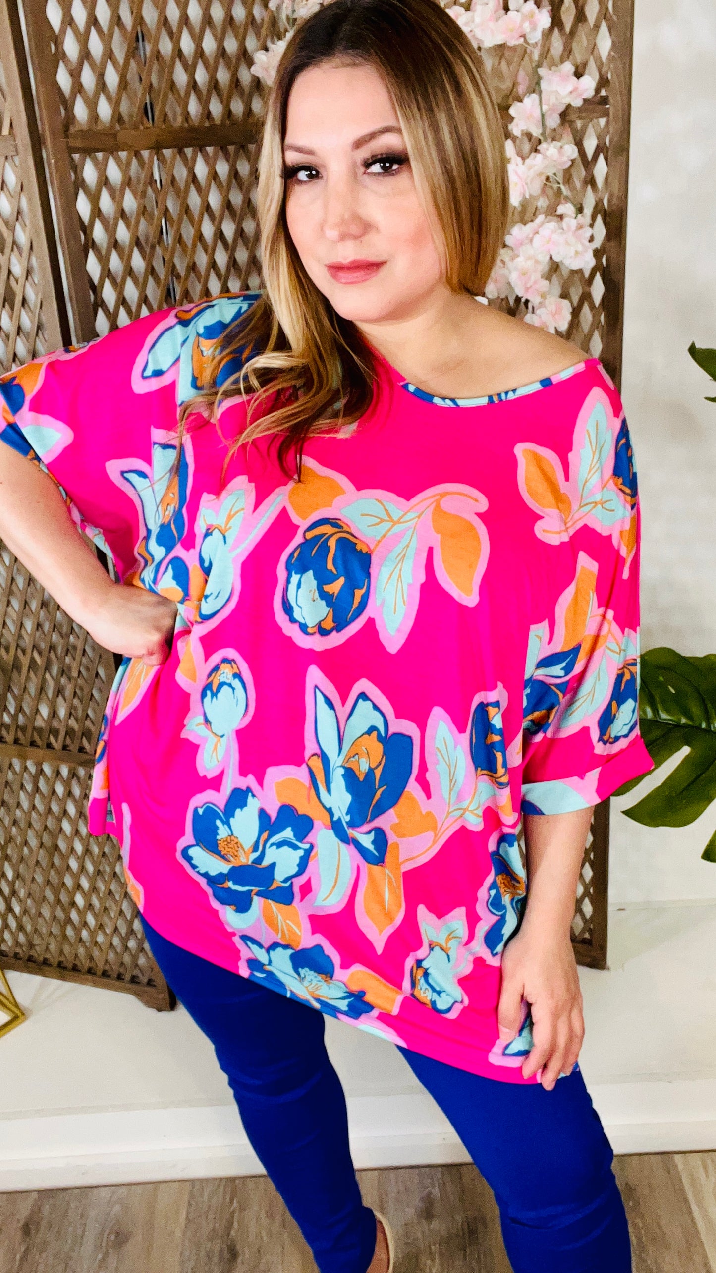 Floral Winkle Free Tunic Top