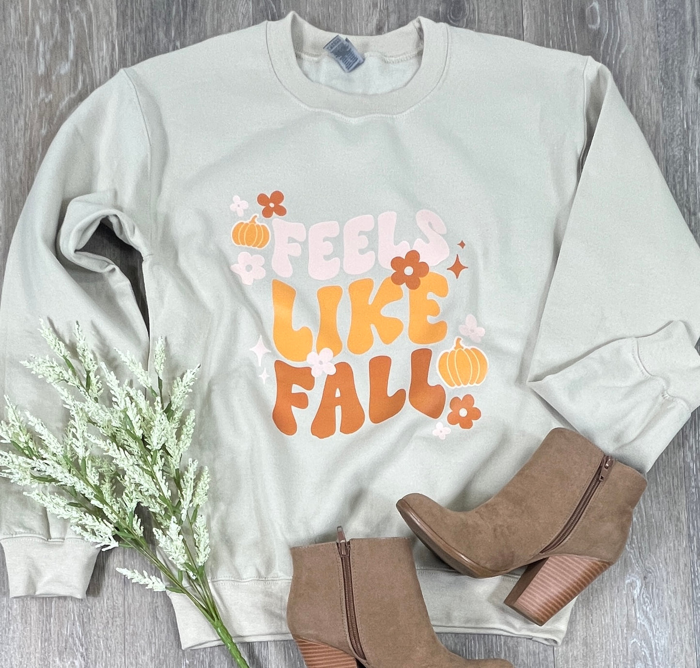 Feels Like Fall Sweatshirt: Cream